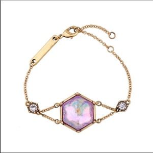 🌈3/25$ Gold Hexagon Purple Crystal CZ Earr…